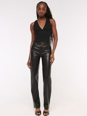 High Rise 90s Relaxed Vegan Leather Pant